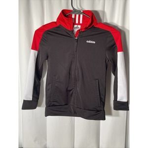 Adidas Youth Windbreaker Light Track Jacket• Boys Size 7•Red/Black/White